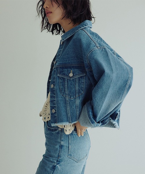 studio CLIP(スタディオクリップ)の「【daily CLIP】ワイドGジャン(デニムジャケット・レディース・ブルー/ライトブルー・FREE)」の16枚目の写真