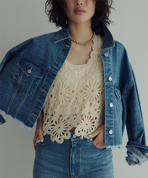 studio CLIP(スタディオクリップ)の「【daily CLIP】ワイドGジャン(デニムジャケット・レディース・ブルー/ライトブルー・FREE)」の15枚目の写真