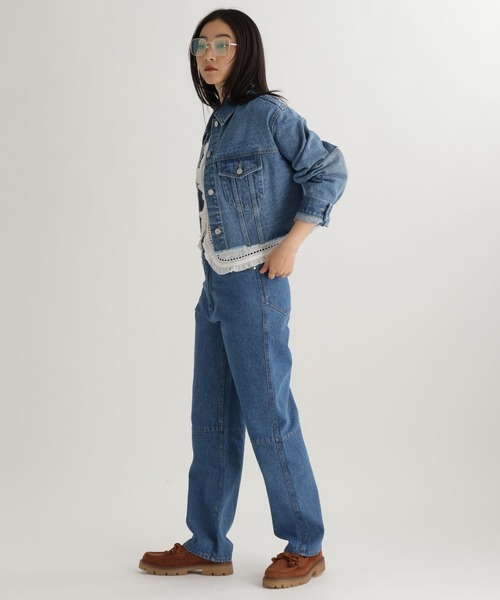 studio CLIP(スタディオクリップ)の「【daily CLIP】ワイドGジャン(デニムジャケット・レディース・ブルー/ライトブルー・FREE)」の7枚目の写真