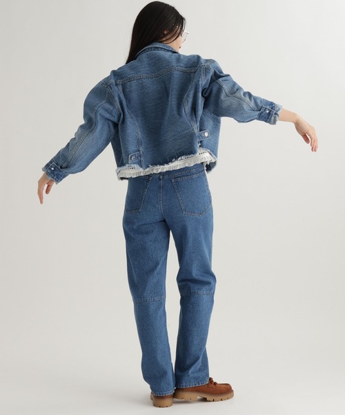 studio CLIP(スタディオクリップ)の「【daily CLIP】ワイドGジャン(デニムジャケット・レディース・ブルー/ライトブルー・FREE)」の6枚目の写真