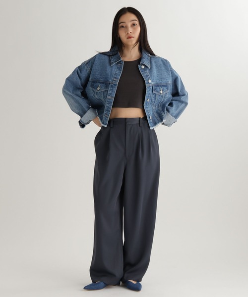 studio CLIP(スタディオクリップ)の「【daily CLIP】ワイドGジャン(デニムジャケット・レディース・ブルー/ライトブルー・FREE)」の5枚目の写真