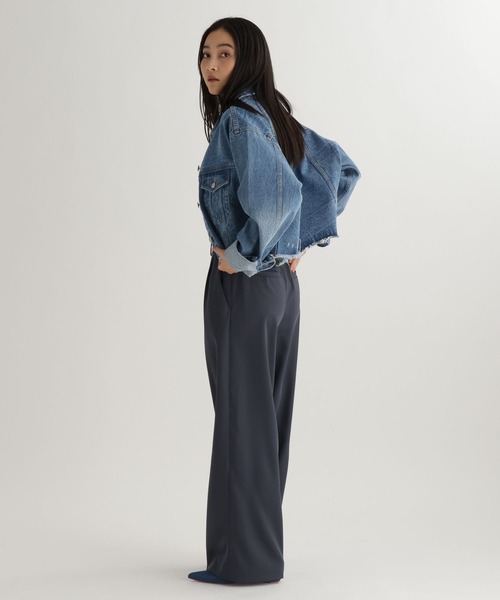 studio CLIP(スタディオクリップ)の「【daily CLIP】ワイドGジャン(デニムジャケット・レディース・ブルー/ライトブルー・FREE)」の4枚目の写真