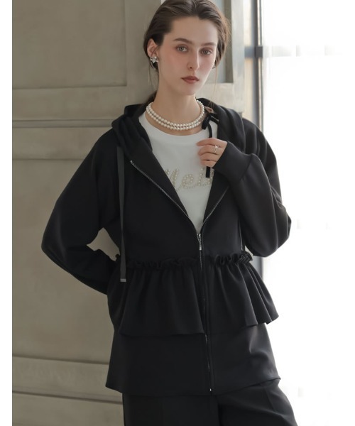 MEISM（ミズム）の「[2026S/S COLLECTION][MEISM by Re:EDIT]ダンボールフリルティアードフーディブルゾン（ブルゾン・レディース・ホワイト/ブラック/グレー・LARGE/MEDIUM）」の7枚目の写真