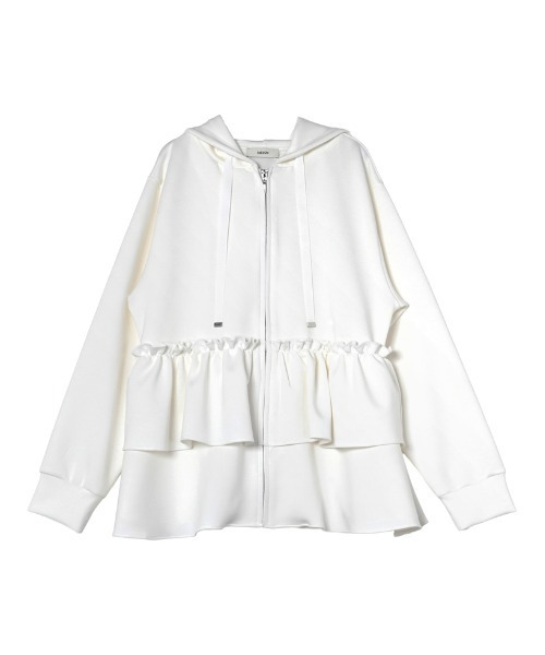MEISM（ミズム）の「[2026S/S COLLECTION][MEISM by Re:EDIT]ダンボールフリルティアードフーディブルゾン（ブルゾン・レディース・ホワイト/ブラック/グレー・LARGE/MEDIUM）」の18枚目の写真