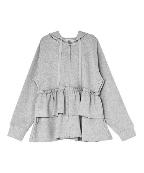 MEISM（ミズム）の「[2026S/S COLLECTION][MEISM by Re:EDIT]ダンボールフリルティアードフーディブルゾン（ブルゾン・レディース・ホワイト/ブラック/グレー・LARGE/MEDIUM）」の19枚目の写真