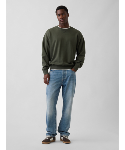 GAP(ギャップ)の「ヘビーウェイト フレンチテリー オーバーサイズ スウェットシャツ(スウェット・メンズ・ネイビー/ライトグレー/グリーン・XL/L/M/S/XS)」の8枚目の写真
