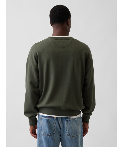 GAP(ギャップ)の「ヘビーウェイト フレンチテリー オーバーサイズ スウェットシャツ(スウェット・メンズ・ネイビー/ライトグレー/グリーン・XL/L/M/S/XS)」の9枚目の写真