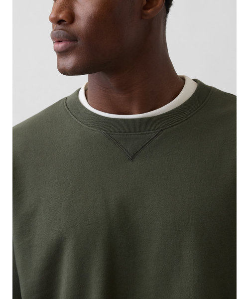 GAP(ギャップ)の「ヘビーウェイト フレンチテリー オーバーサイズ スウェットシャツ(スウェット・メンズ・ネイビー/ライトグレー/グリーン・XL/L/M/S/XS)」の10枚目の写真