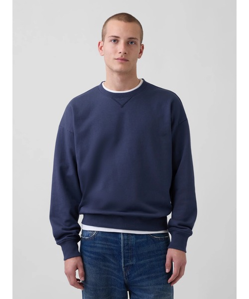GAP(ギャップ)の「ヘビーウェイト フレンチテリー オーバーサイズ スウェットシャツ(スウェット・メンズ・ネイビー/ライトグレー/グリーン・XL/L/M/S/XS)」の3枚目の写真