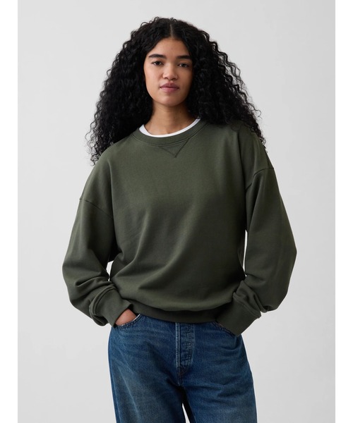 GAP(ギャップ)の「ヘビーウェイト フレンチテリー オーバーサイズ スウェットシャツ(スウェット・メンズ・ネイビー/ライトグレー/グリーン・XL/L/M/S/XS)」の2枚目の写真