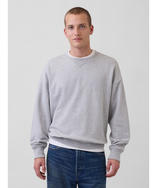 GAP(ギャップ)の「ヘビーウェイト フレンチテリー オーバーサイズ スウェットシャツ(スウェット・メンズ・ネイビー/ライトグレー/グリーン・XL/L/M/S/XS)」の1枚目の写真