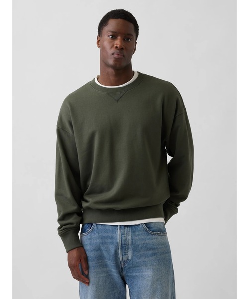 GAP(ギャップ)の「ヘビーウェイト フレンチテリー オーバーサイズ スウェットシャツ(スウェット・メンズ・ネイビー/ライトグレー/グリーン・XL/L/M/S/XS)」の5枚目の写真