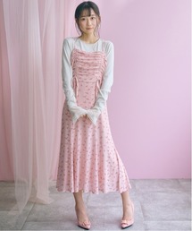 marun | ＜大きいサイズ＞フラワープリントドロストキャミワンピース marun(ワンピース)