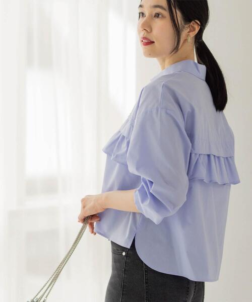 OPAQUE.CLIP（オペークドットクリップ）の「タックフリルシャツ【洗濯機OK】（シャツ/ブラウス・レディース・アイボリー系2/ライトブルー/パープル系1/ホワイト・42/38/40）」の17枚目の写真