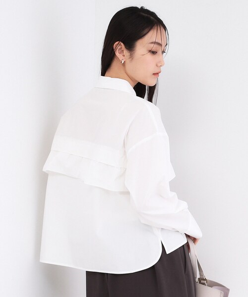 OHGA ホワイト フリル付きシャツ OHGA WHIPRU BLOUSE フリルブラウス 白 - メルカリ