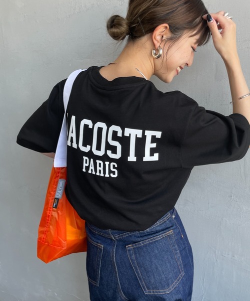 LACOSTE（ラコステ）の「[LACOSTE/ラコステ] ワンポイントロゴ バックプリントTシャツ（Tシャツ/カットソー・レディース・ブラック/オレンジ/ホワイト・2/4/3）」の2枚目の写真