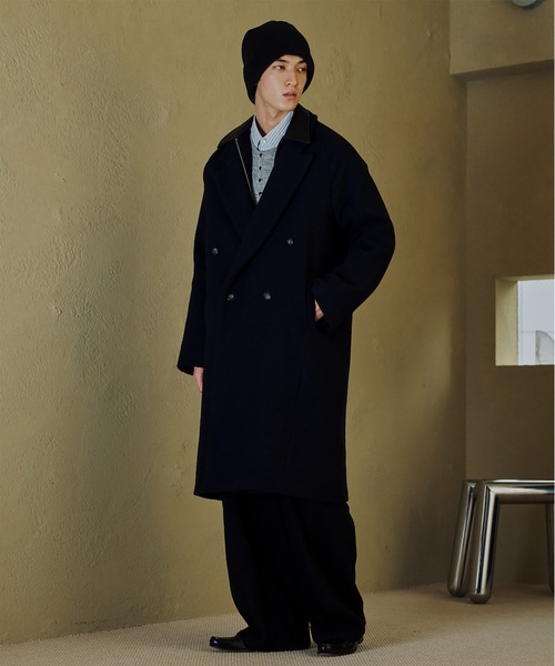 Jieda(ジエダ)の「3D ENGINEERED OVER COAT(チェスターコート・メンズ・ダークネイビー/グレー・2/1)」の13枚目の写真