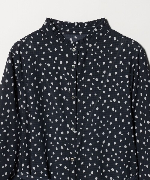 A DAY IN THE LIFE UNITED ARROWS(アデイインザライフユナイテッドアローズ)の「プリント フリルネック シャツワンピース <A DAY IN THE LIFE>(ワンピース・レディース・ベージュ/ネイビー/その他1・FREE)」の10枚目の写真