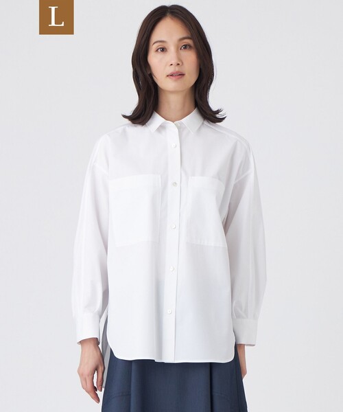 TRANS WORK(トランスワーク)の「【L】【ウォッシャブル】エステネージュシャツ(シャツ/ブラウス・レディース・オフホワイト・44)」の1枚目の写真