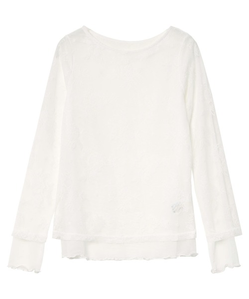 KOBE LETTUCE(コウベレタス)の「シアーレースレイヤードトップス(Tシャツ/カットソー・レディース・ブラック/ホワイト・M)」の13枚目の写真