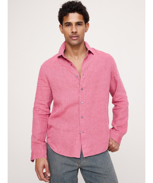 Banana Republic(バナナリパブリック)の「スタンダードフィット リネンシャツ(シャツ/ブラウス・メンズ・ブルー/ライトピンク/ライトブルー/ブルー系その他/マスタード/ピンク/ブラウン/ライトグリーン・M/S/XL/L)」の7枚目の写真
