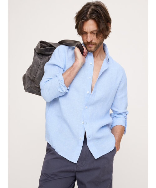 Banana Republic(バナナリパブリック)の「スタンダードフィット リネンシャツ(シャツ/ブラウス・メンズ・ブルー/ライトピンク/ライトブルー/ブルー系その他/マスタード/ピンク/ブラウン/ライトグリーン・M/S/XL/L)」の4枚目の写真