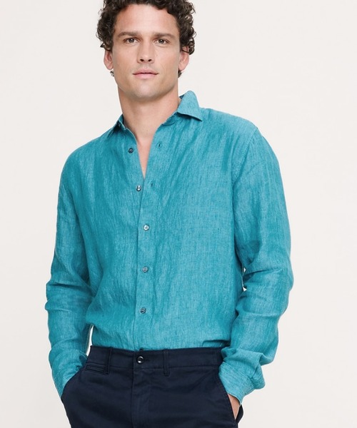 Banana Republic(バナナリパブリック)の「スタンダードフィット リネンシャツ(シャツ/ブラウス・メンズ・ブルー/ライトピンク/ライトブルー/ブルー系その他/マスタード/ピンク/ブラウン/ライトグリーン・M/S/XL/L)」の1枚目の写真