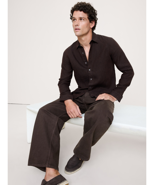 Banana Republic(バナナリパブリック)の「スタンダードフィット リネンシャツ(シャツ/ブラウス・メンズ・ブルー/ライトピンク/ライトブルー/ブルー系その他/マスタード/ピンク/ブラウン/ライトグリーン・M/S/XL/L)」の9枚目の写真