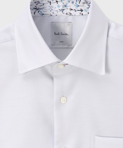 Paul Smith（ポールスミス）の「"Woven Pattern"ドレスシャツ / 163204 804PR（シャツ/ブラウス・メンズ・ホワイト/ライトブルー・X-LARGE/LARGE/MEDIUM/SMALL/XX-LARGE）」の3枚目の写真