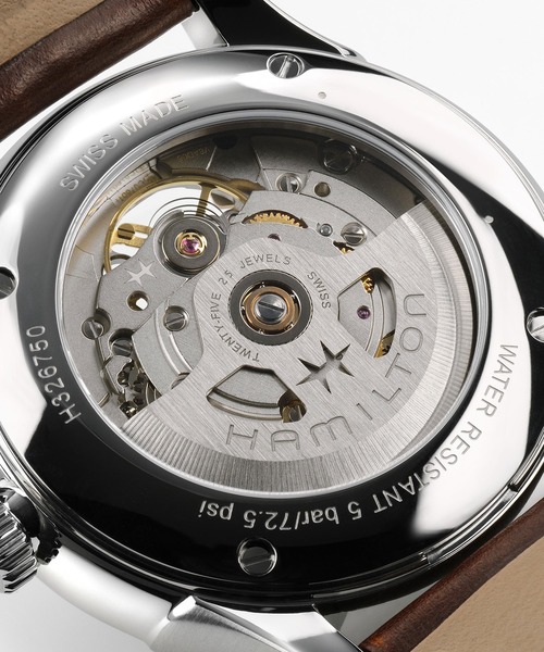 HAMILTON（ハミルトン）の「HAMILTON [ハミルトン] 腕時計 Jazzmaster （ジャズマスター） Open Heart オート 自動巻き 40MM ブラック×ブラウン（アナログ腕時計・メンズ・グレー・FREE）」の7枚目の写真