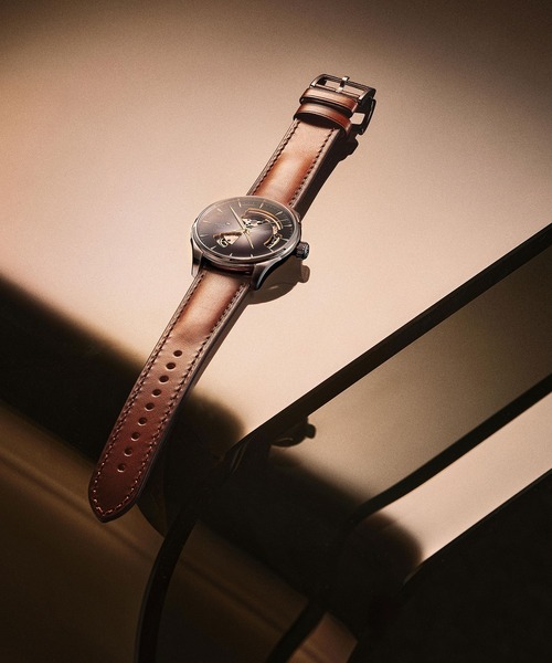 HAMILTON（ハミルトン）の「HAMILTON [ハミルトン] 腕時計 Jazzmaster （ジャズマスター） Open Heart オート 自動巻き 40MM ブラック×ブラウン（アナログ腕時計・メンズ・グレー・FREE）」の8枚目の写真