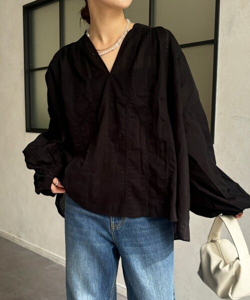 DouDou（ドゥドゥ）の「インドレーススキッパーブラウス（シャツ/ブラウス・レディース・ブラック/ホワイト/ピンク・FREE）」の3枚目の写真