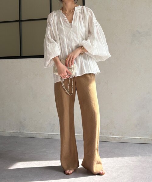 DouDou（ドゥドゥ）の「インドレーススキッパーブラウス（シャツ/ブラウス・レディース・ブラック/ホワイト/ピンク・FREE）」の6枚目の写真