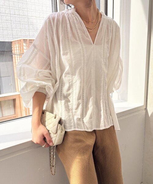 DouDou（ドゥドゥ）の「インドレーススキッパーブラウス（シャツ/ブラウス・レディース・ブラック/ホワイト/ピンク・FREE）」の11枚目の写真