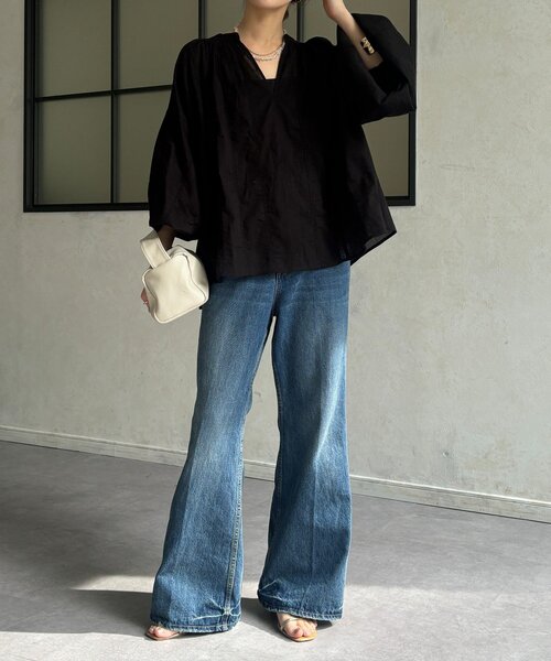 DouDou（ドゥドゥ）の「インドレーススキッパーブラウス（シャツ/ブラウス・レディース・ブラック/ホワイト/ピンク・FREE）」の13枚目の写真