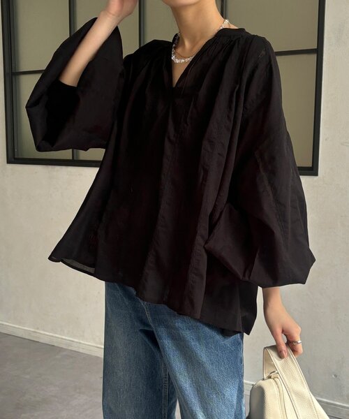 DouDou（ドゥドゥ）の「インドレーススキッパーブラウス（シャツ/ブラウス・レディース・ブラック/ホワイト/ピンク・FREE）」の18枚目の写真