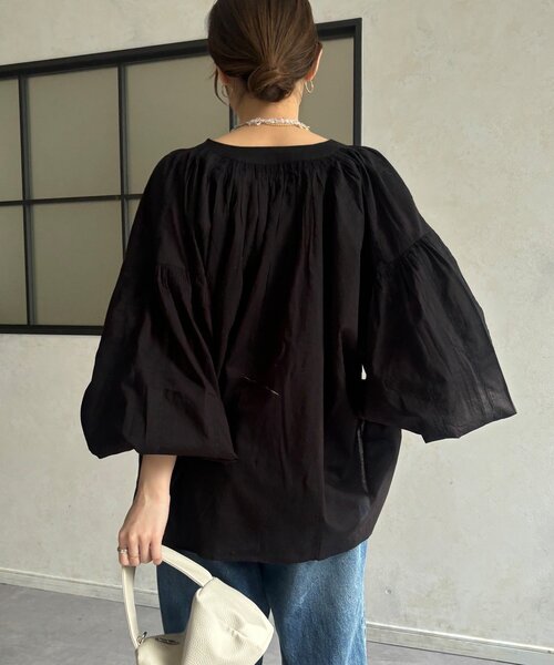 DouDou（ドゥドゥ）の「インドレーススキッパーブラウス（シャツ/ブラウス・レディース・ブラック/ホワイト/ピンク・FREE）」の21枚目の写真