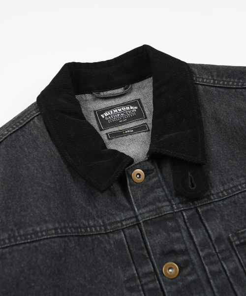 FRIZMWORKS(フリズムワークス)の「WASHED DENIM TRUCKER JACKET _ BLACK(デニムジャケット・メンズ・その他・SMALL/MEDIUM/LARGE/X-LARGE)」の3枚目の写真