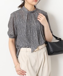 A.N.L（エーエヌエル　レーベル）の「A.N.L プリントボウタイ半袖ブラウス（シャツ/ブラウス）」