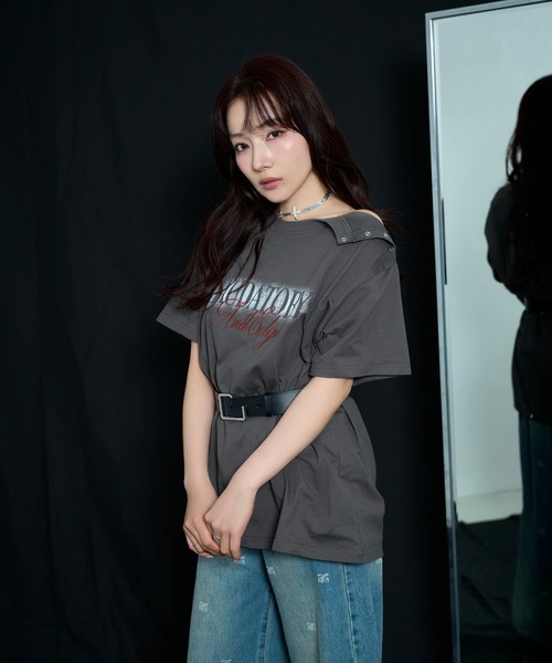 ANDGEEBEE(アンジービー)の「スプレープリントTシャツ(Tシャツ/カットソー・レディース・チャコールグレー/アッシュブラウン・FREE)」の11枚目の写真