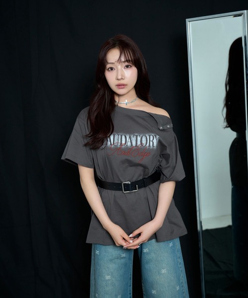ANDGEEBEE(アンジービー)の「スプレープリントTシャツ(Tシャツ/カットソー・レディース・チャコールグレー/アッシュブラウン・FREE)」の12枚目の写真