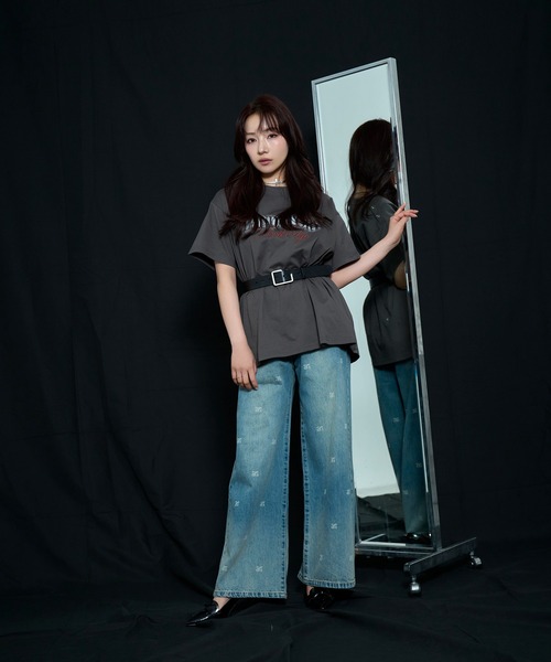 ANDGEEBEE(アンジービー)の「スプレープリントTシャツ(Tシャツ/カットソー・レディース・チャコールグレー/アッシュブラウン・FREE)」の13枚目の写真
