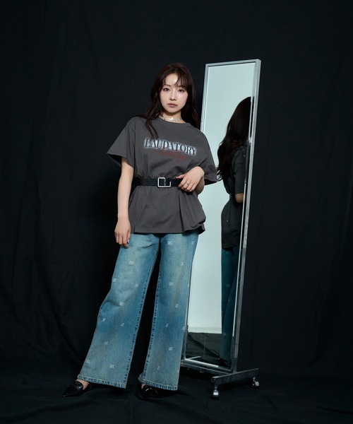 ANDGEEBEE(アンジービー)の「スプレープリントTシャツ(Tシャツ/カットソー・レディース・チャコールグレー/アッシュブラウン・FREE)」の14枚目の写真