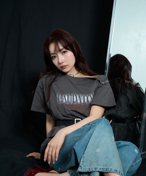 ANDGEEBEE(アンジービー)の「スプレープリントTシャツ(Tシャツ/カットソー・レディース・チャコールグレー/アッシュブラウン・FREE)」の15枚目の写真