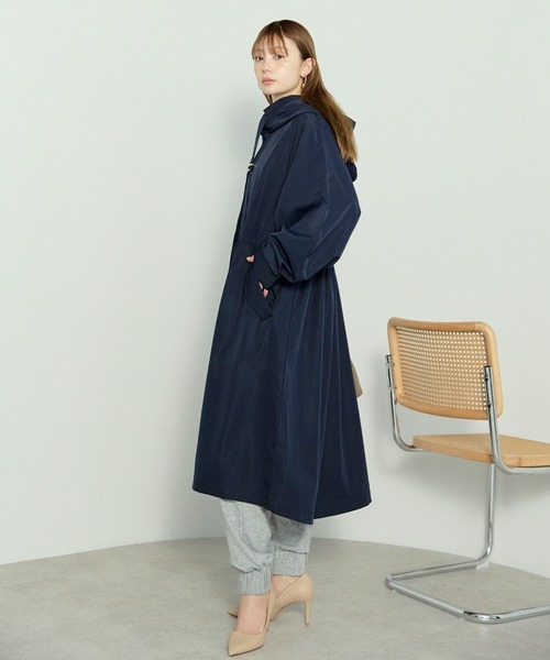 enhaut(アンオート)の「ウォッシュポリエステル ロング マウンテン パーカー マンパ コート(トレンチコート・レディース・ネイビー/アイボリー/ブラック・FREE)」の18枚目の写真