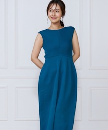 ef-de Black（エフデブラック）の「リブ×天竺ベルシェイプニットワンピース（ドレス）」