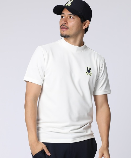 Psycho Bunny（サイコバニー）の「[GOLF]コントラストシグネチャーロゴ モックネックＴシャツ（Tシャツ/カットソー・メンズ・ネイビー/ホワイト/ライトイエロー・MEDIUM/X-LARGE/LARGE）」の2枚目の写真