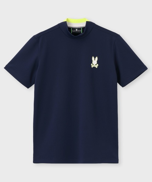 Psycho Bunny（サイコバニー）の「[GOLF]コントラストシグネチャーロゴ モックネックＴシャツ（Tシャツ/カットソー・メンズ・ネイビー/ホワイト/ライトイエロー・MEDIUM/X-LARGE/LARGE）」の12枚目の写真