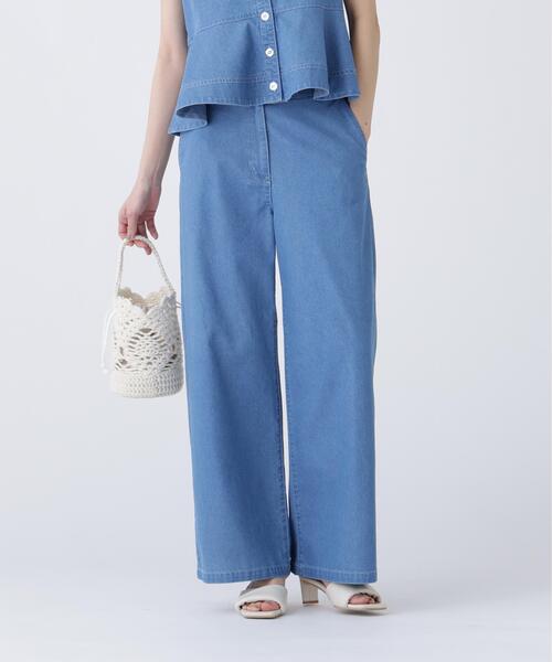 NAVYNAVY（ネイビーネイビー）の「【ユーティリティ】COOL MAX(R) 接触冷感デニムセットアップ パンツ（デニムパンツ・レディース・ブルー/ネイビー・P/S/MEDIUM）」の5枚目の写真