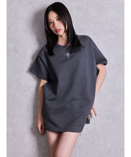 GYDA（ジェイダ）の「sacred edge cross emboss BIG Tシャツ（Tシャツ/カットソー・レディース・オフホワイト/ブラック/チャコールグレー・FREE）」の15枚目の写真